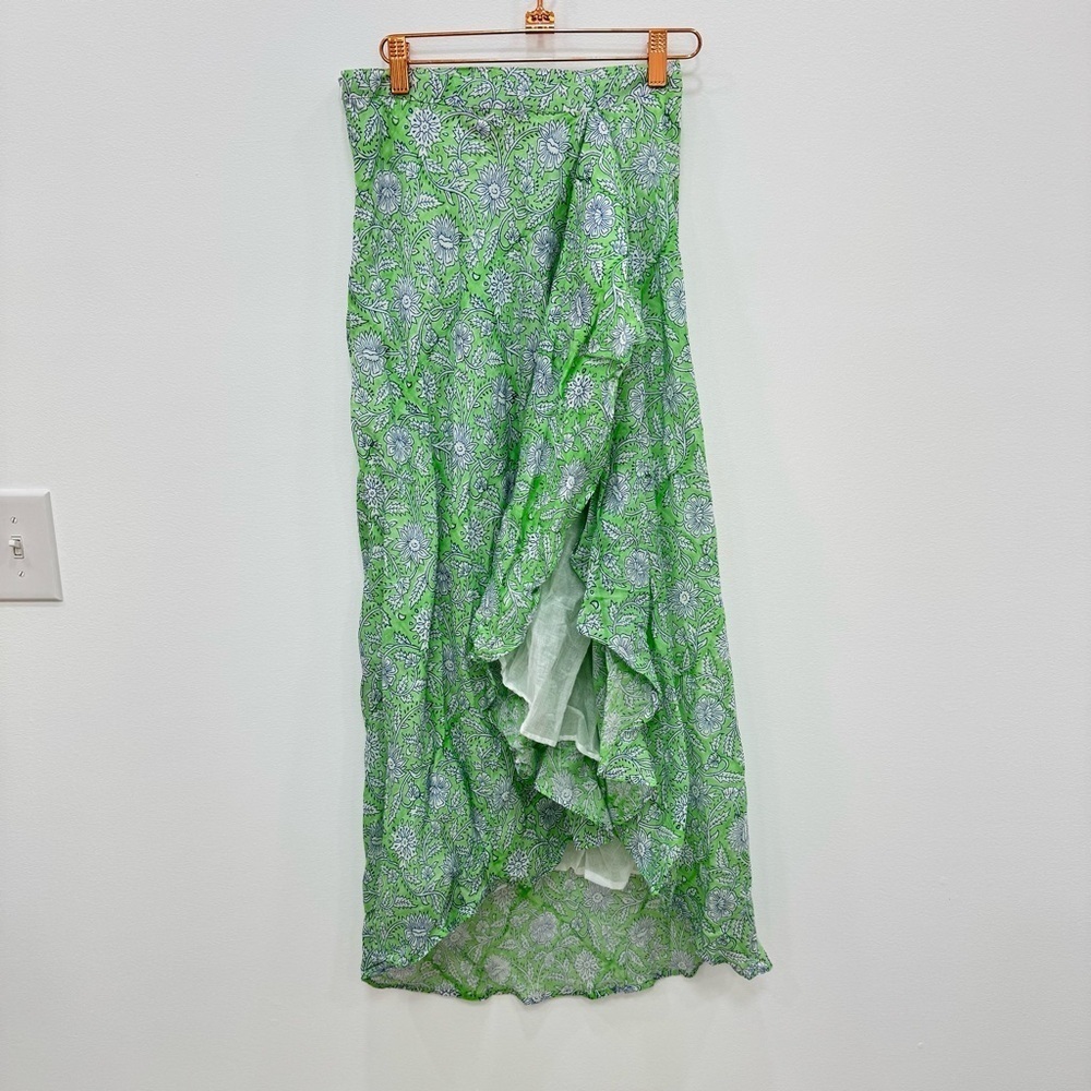 Clara The Label / Victoria Dunn Block Print Made in India Ruffle skirt Sz Small - Picture 2 of 8